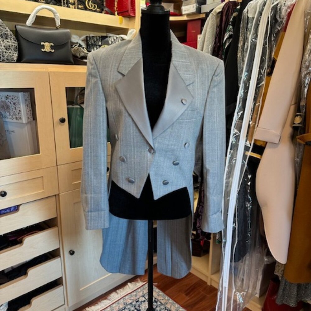 CHRISTIAN DIOR GREY LE CONNAISSEUR TUXEDO JACKET/COAT